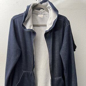 Five Four Soft & Cozy Heather Blue Full-Zip Hoodie Jacket SZ Lrg